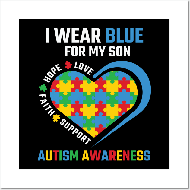 Puzzle piece Autism Awareness Gift for Birthday, Mother's Day, Thanksgiving, Christmas Wall Art by skstring